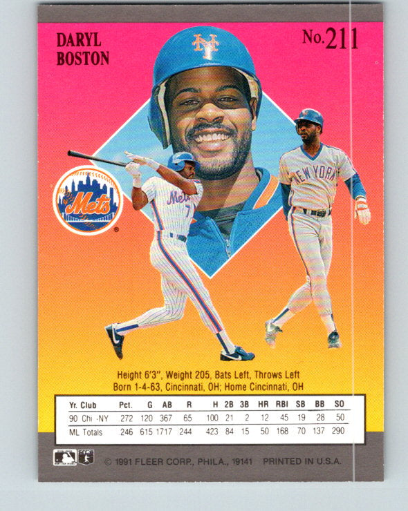 1991 Ultra #211 Daryl Boston Mint New York Mets