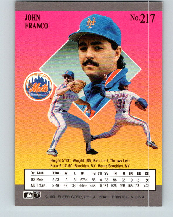 1991 Ultra #217 John Franco Mint New York Mets