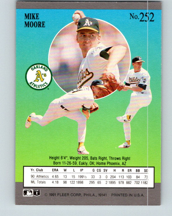 1991 Ultra #252 Mike Moore Mint Oakland Athletics