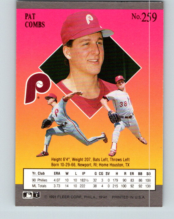 1991 Ultra #259 Pat Combs Mint Philadelphia Phillies