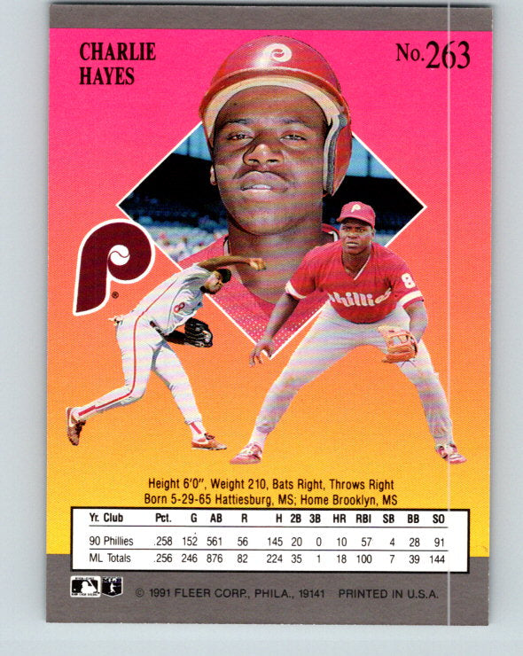 1991 Ultra #263 Charlie Hayes Mint Philadelphia Phillies