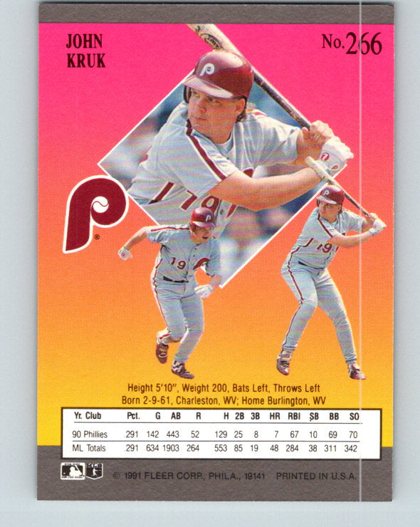 1991 Ultra #266 John Kruk Mint Philadelphia Phillies