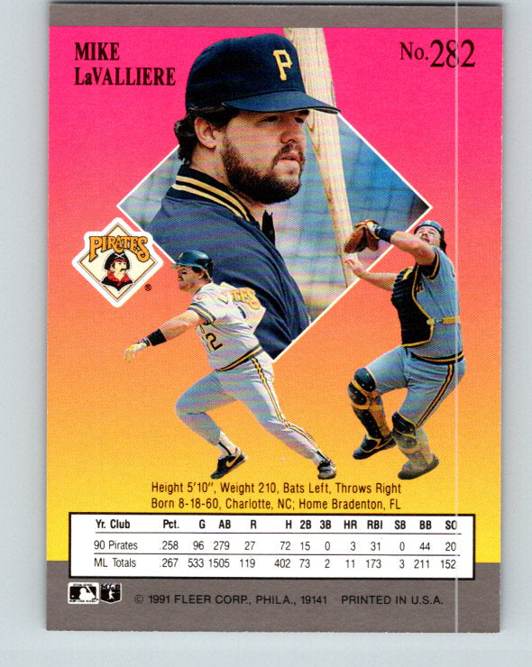 1991 Ultra #282 Mike LaValliere Mint Pittsburgh Pirates