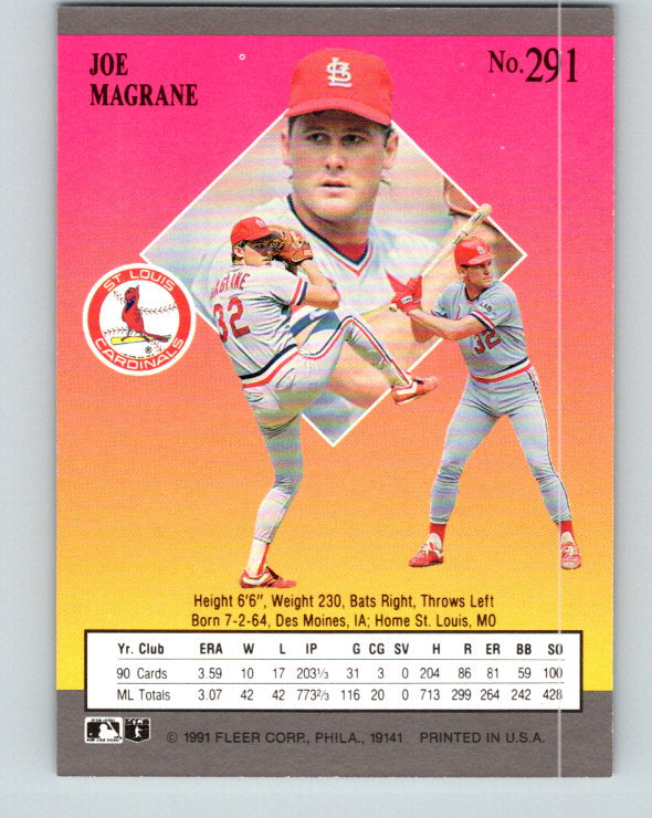 1991 Ultra #291 Joe Magrane Mint St. Louis Cardinals