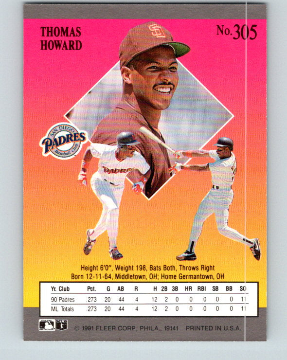 1991 Ultra #305 Thomas Howard Mint San Diego Padres