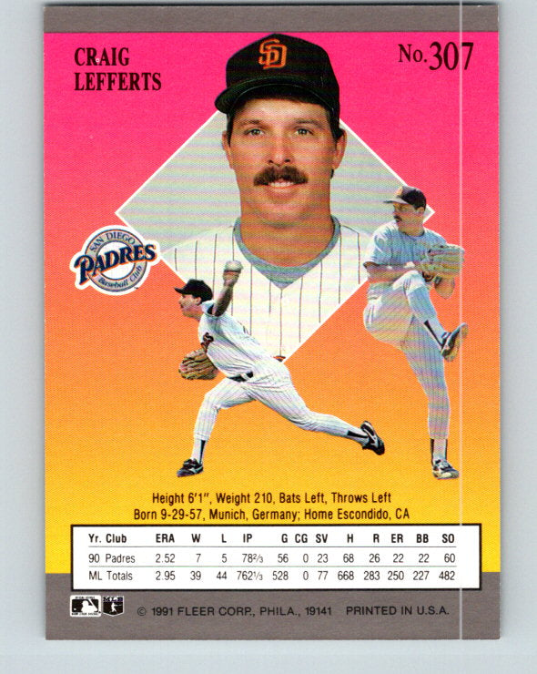 1991 Ultra #307 Craig Lefferts Mint San Diego Padres