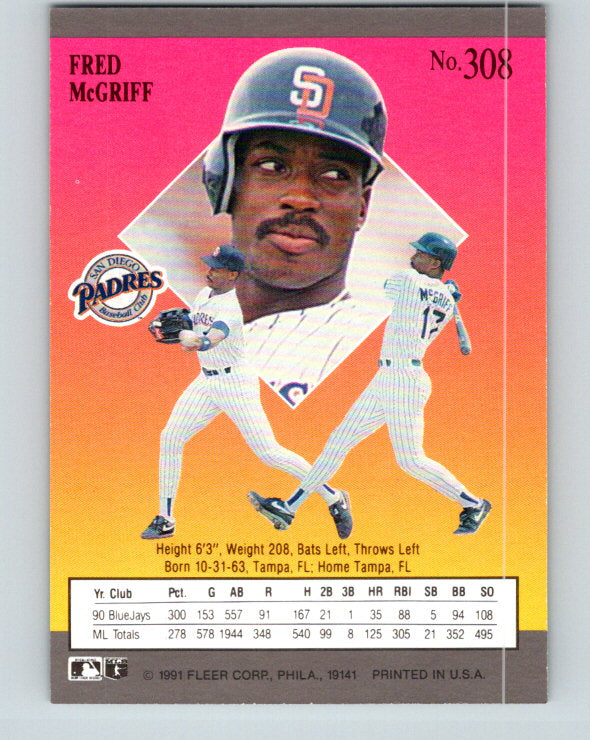 1991 Ultra #308 Fred McGriff Mint San Diego Padres