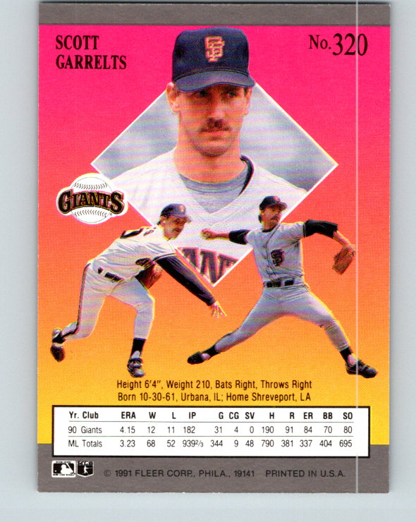 1991 Ultra #320 Scott Garrelts Mint San Francisco Giants