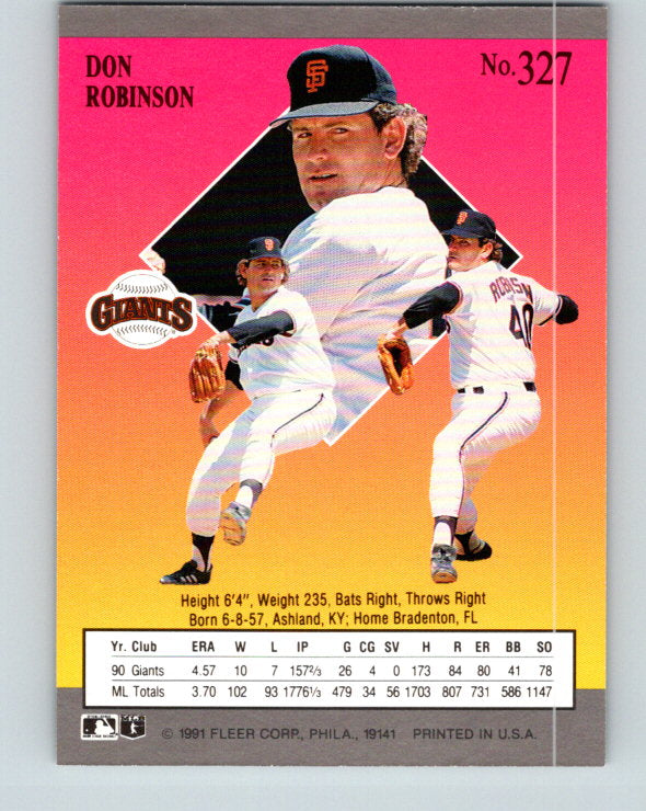 1991 Ultra #327 Don Robinson Mint San Francisco Giants