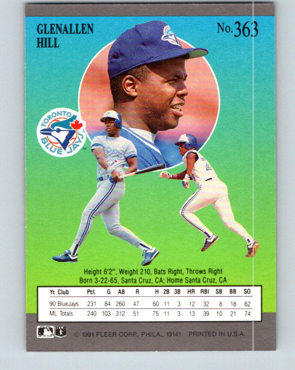 1991 Ultra #363 Glenallen Hill Mint Toronto Blue Jays