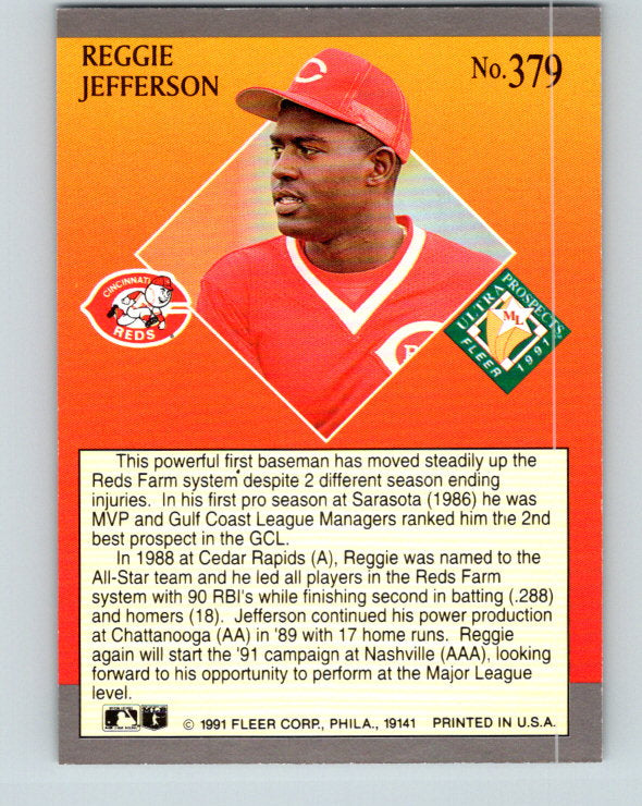 1991 Ultra #379 Reggie Jefferson MLP Mint Cincinnati Reds