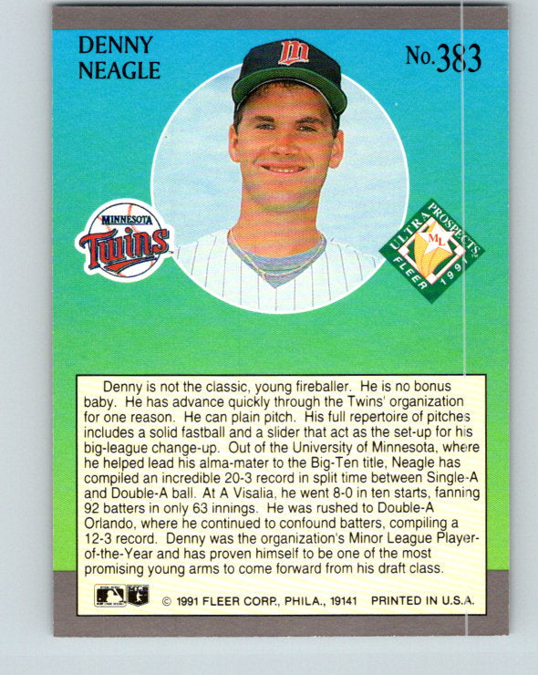 1991 Ultra #383 Denny Neagle MLP Mint RC Rookie Minnesota Twins