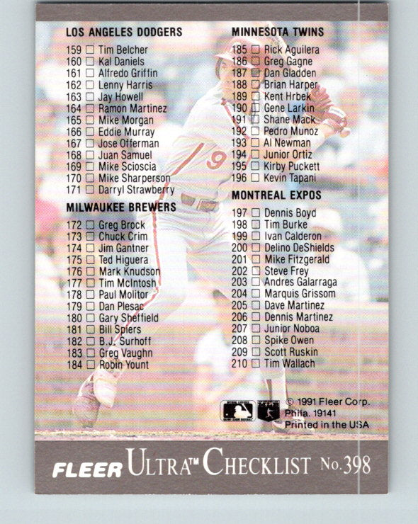1991 Ultra #398 Von Hayes Mint Philadelphia Phillies