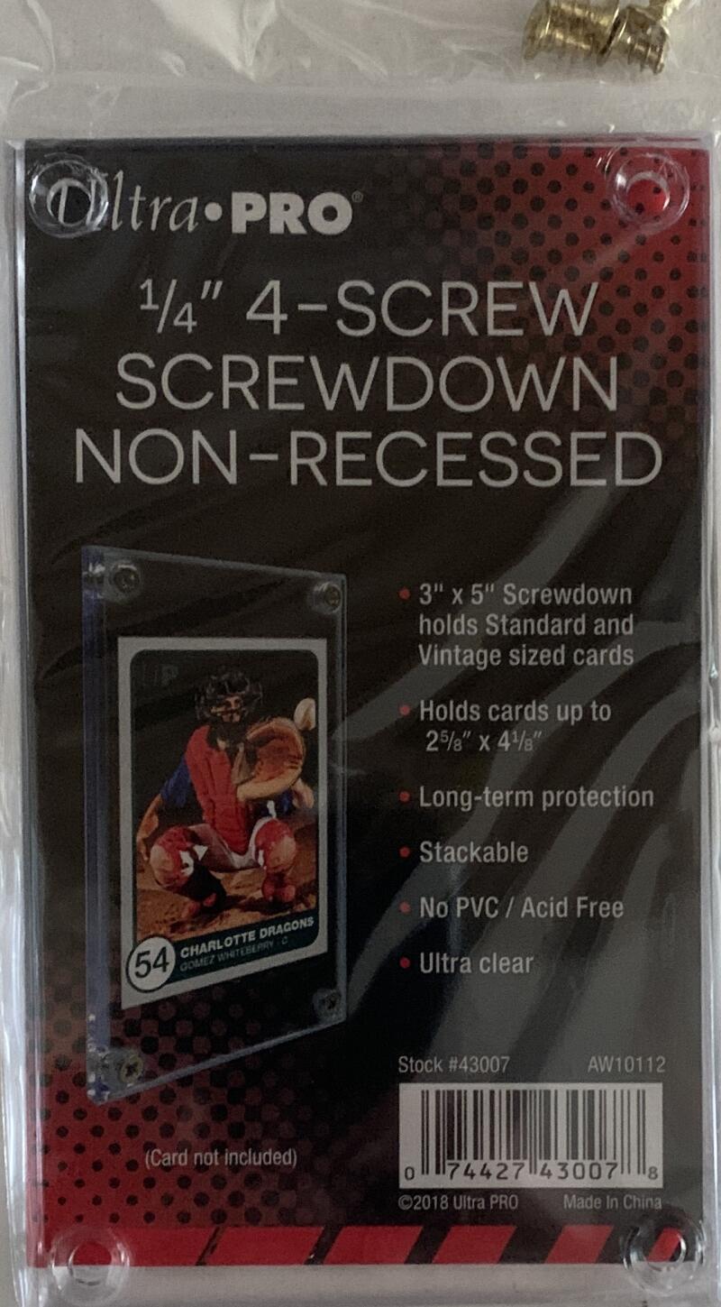 Ultra Pro - 4 Screw 1/4" Screwdown 3x5 Card Holder - Non Recessed - Fit Any Card
