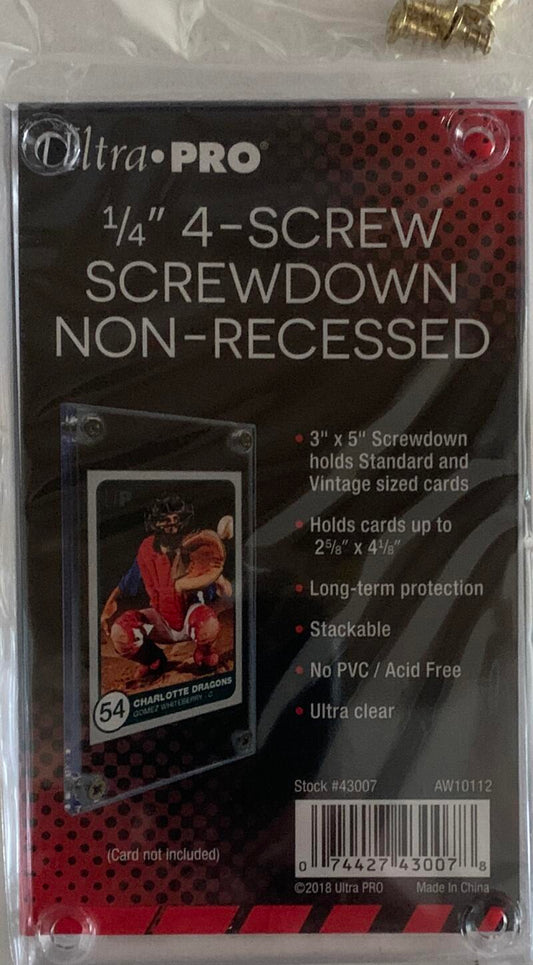 Ultra Pro - 4 Screw 1/4" Screwdown 3x5 Card Holder - Non Recessed - Fit Any Card