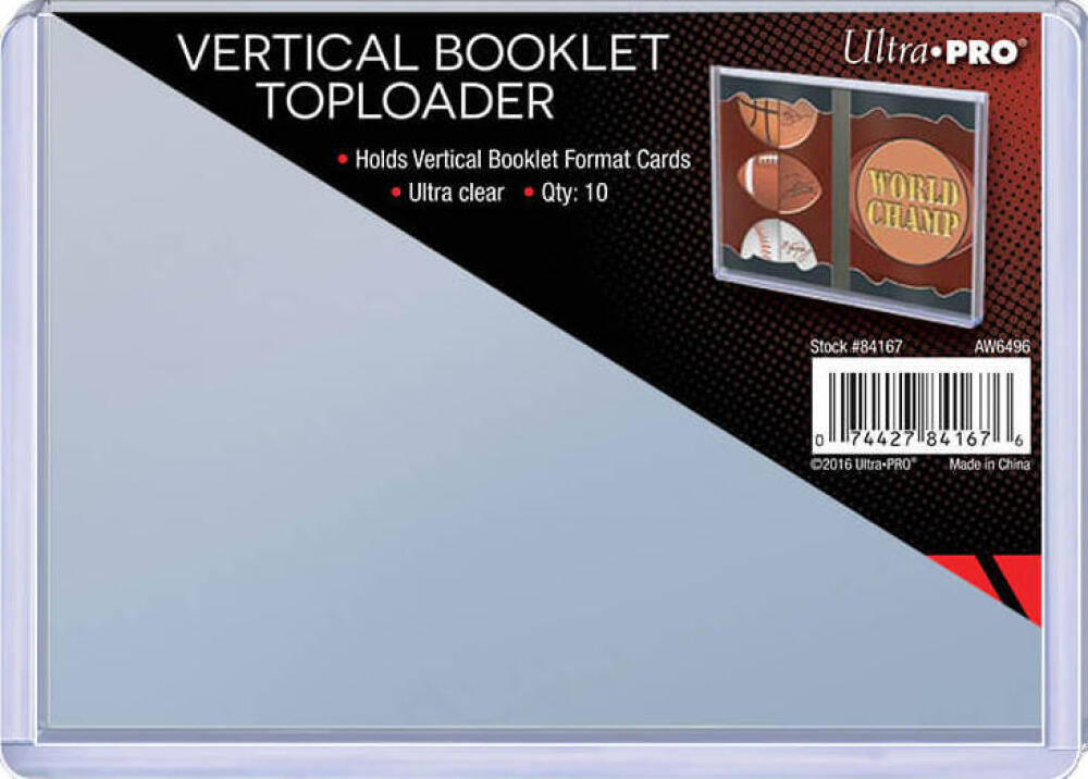 Ultra Pro Vertical Booklet Toploaders 10ct Pack - Ultra Clear - Thick Cards