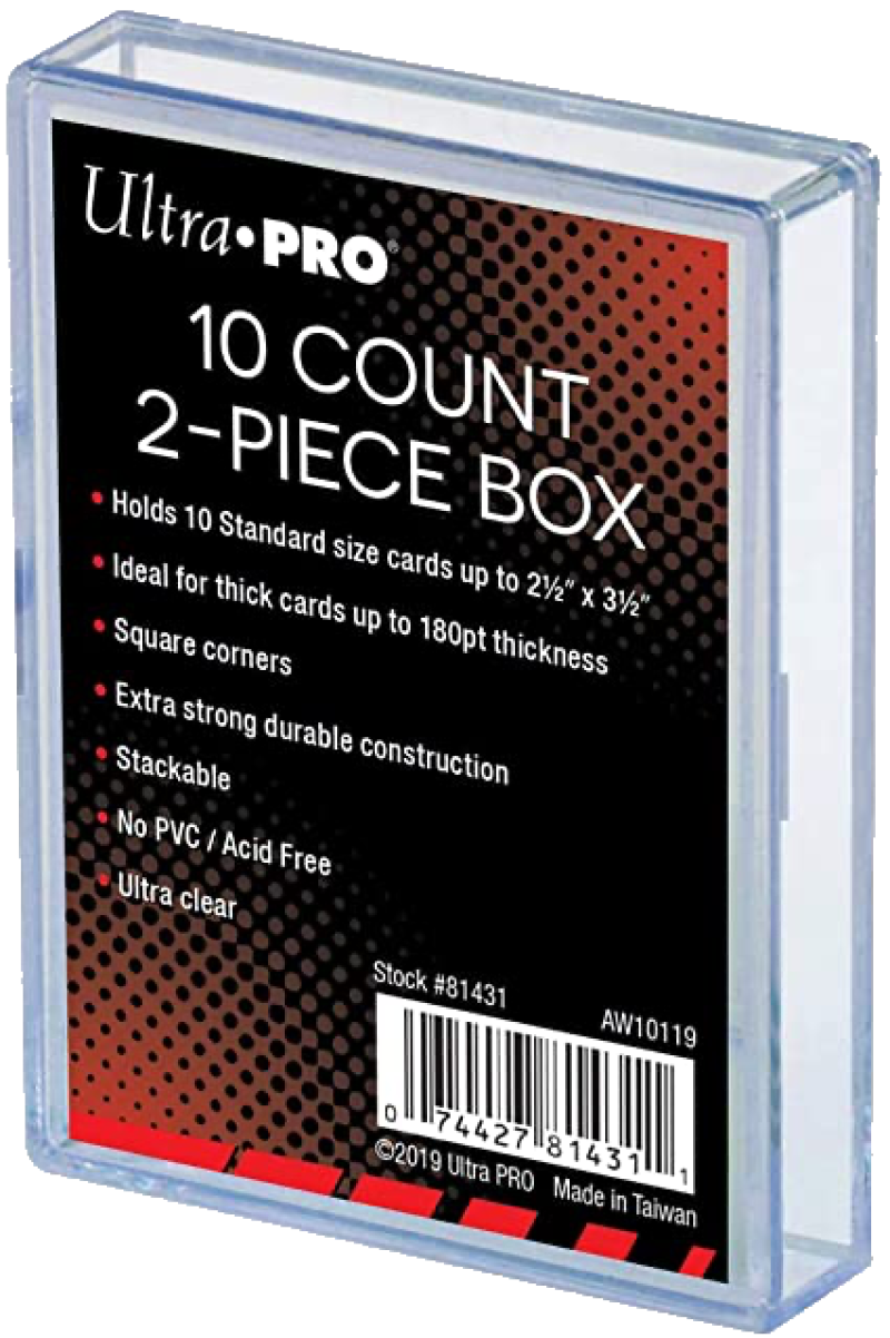 Ultra Pro 10 Count 2-Piece Card Storage Box - Holds up to 180pt thickness