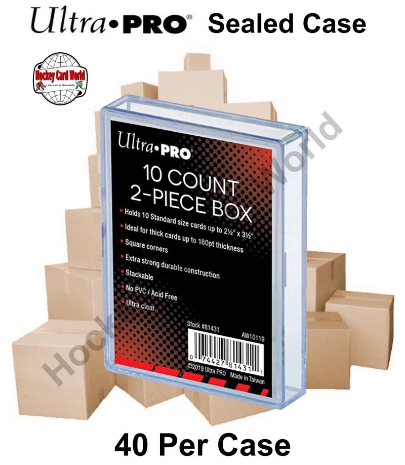 Ultra Pro 10 Count 2-Piece Card Storage Box - Holds 180pt thickness - Case of 40