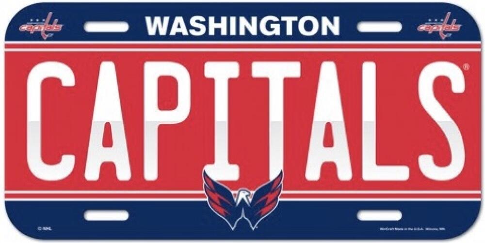 Washington Capitals Durable Plastic Wincraft License Plate NHL 6"x12"