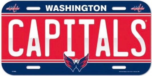 Washington Capitals Durable Plastic Wincraft License Plate NHL 6"x12"