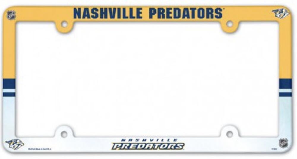 Nashville Predators NHL Plastic Full Colour License Plate Frame 6"x12"
