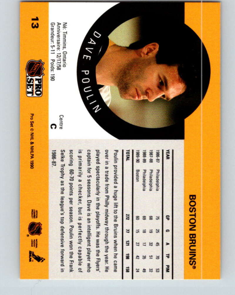 1990-91 Pro Set #13 Dave Poulin Mint Boston Bruins