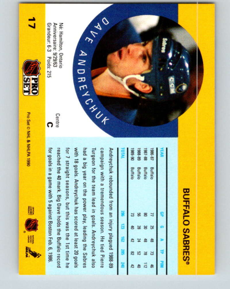 1990-91 Pro Set #17 Dave Andreychuk Mint Buffalo Sabres
