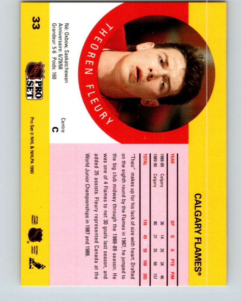 1990-91 Pro Set #33 Theo Fleury Mint Calgary Flames