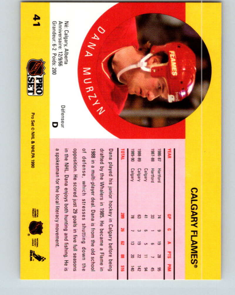 1990-91 Pro Set #41 Dana Murzyn Mint Calgary Flames