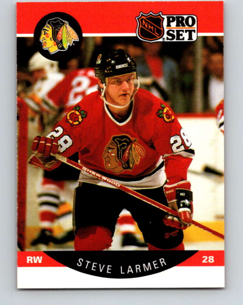 1990-91 Pro Set #53 Steve Larmer  Mint Chicago Blackhawks