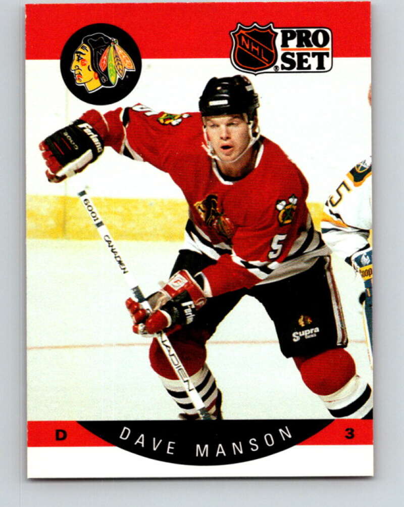 1990-91 Pro Set #54 Dave Manson Mint Chicago Blackhawks