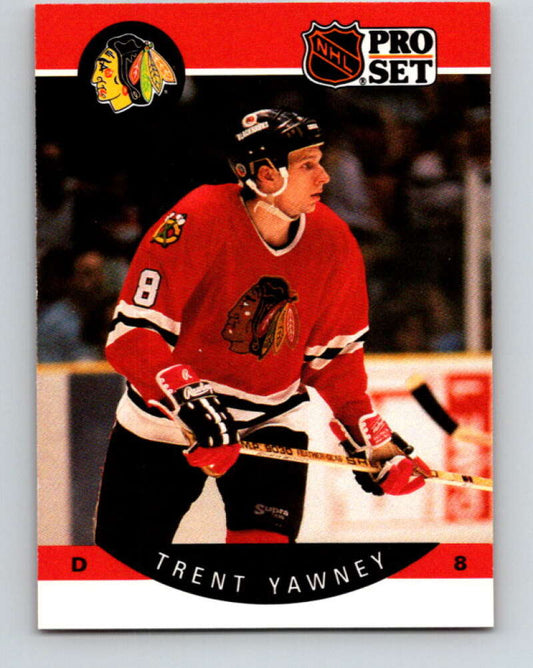 1990-91 Pro Set #64 Trent Yawney Mint Chicago Blackhawks