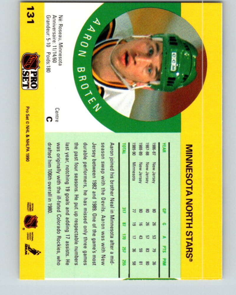 1990-91 Pro Set #131 Aaron Broten Mint Minnesota North Stars