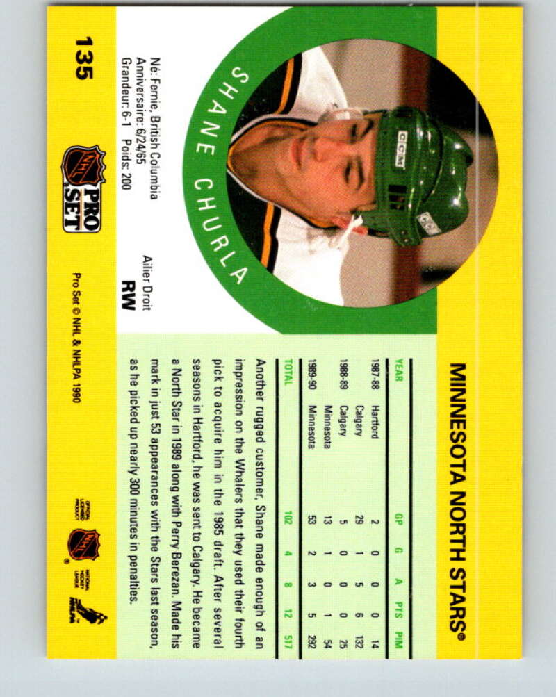 1990-91 Pro Set #135 Shane Churla Mint RC Rookie Minnesota North Stars