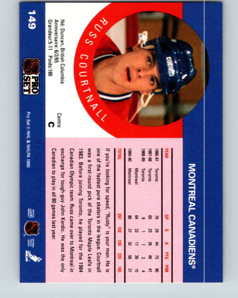 1990-91 Pro Set #149 Russ Courtnall Mint Montreal Canadiens