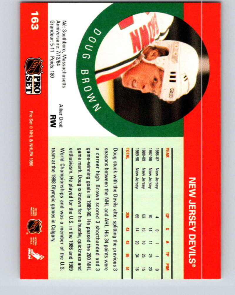 1990-91 Pro Set #163 Doug Brown Mint New Jersey Devils