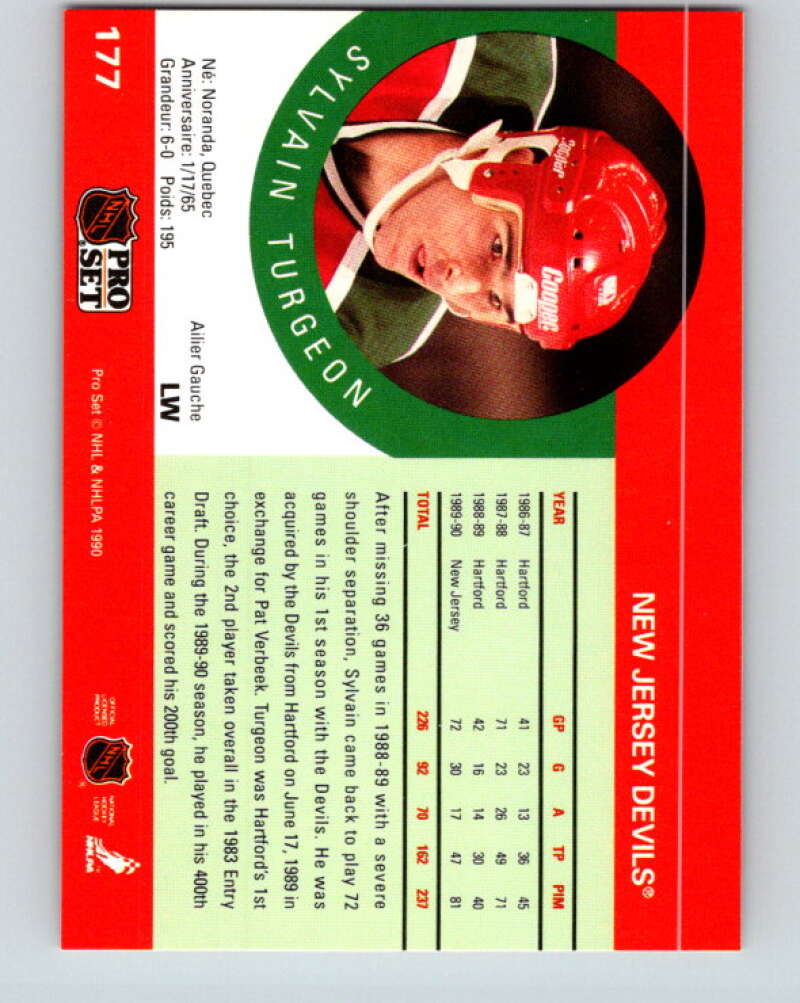 1990-91 Pro Set #177 Sylvain Turgeon Mint New Jersey Devils