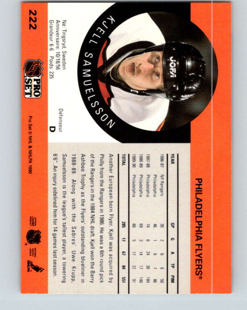 1990-91 Pro Set #222 Kjell Samuelsson Mint Philadelphia Flyers