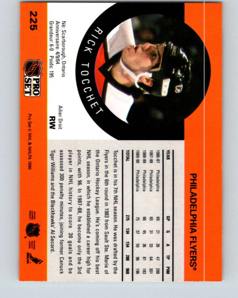 1990-91 Pro Set #225 Rick Tocchet Mint Philadelphia Flyers