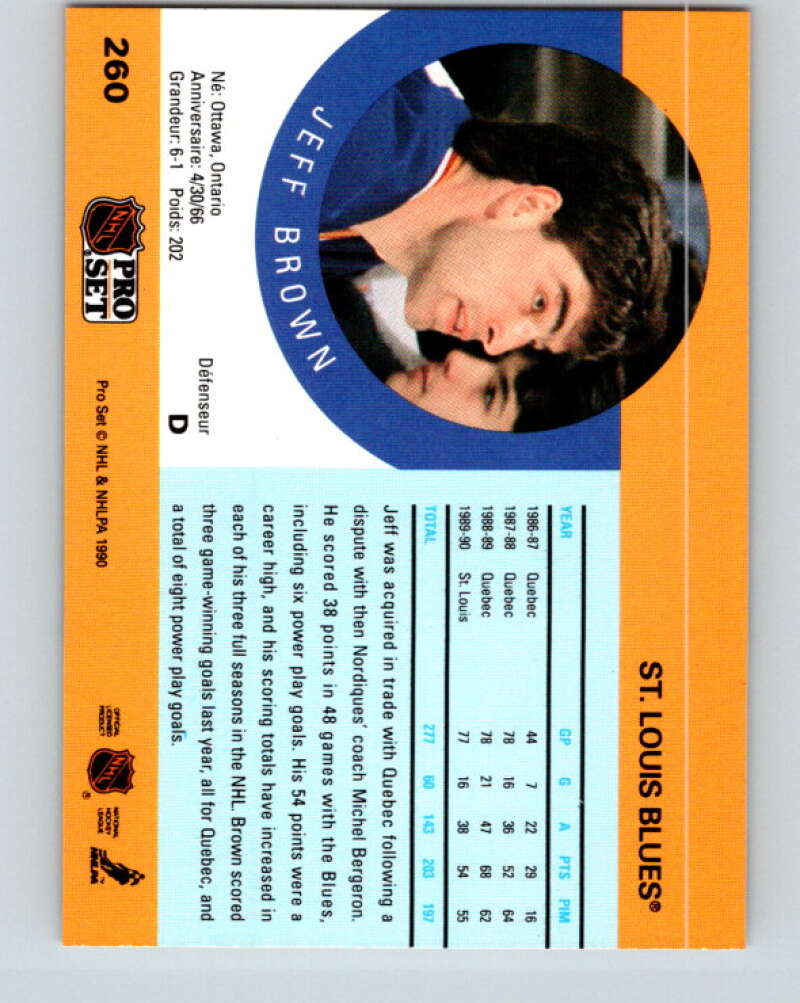 1990-91 Pro Set #260 Jeff Brown Mint St. Louis Blues