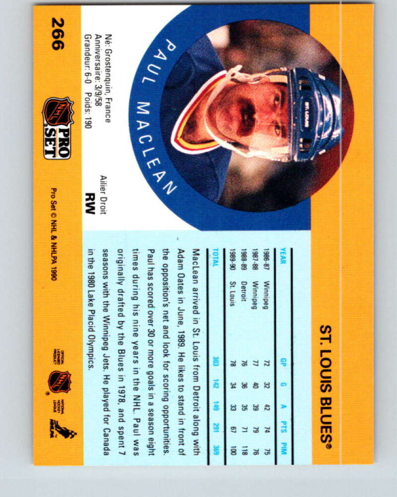 1990-91 Pro Set #266 Paul MacLean Mint St. Louis Blues