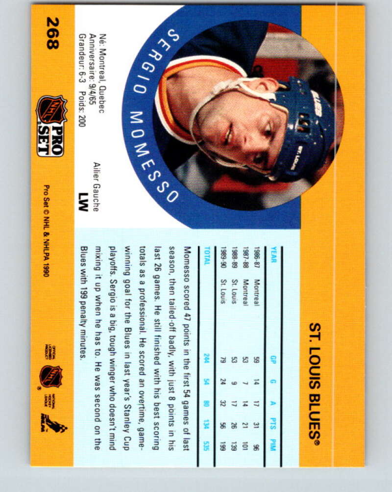 1990-91 Pro Set #268 Sergio Momesso Mint RC Rookie St. Louis Blues