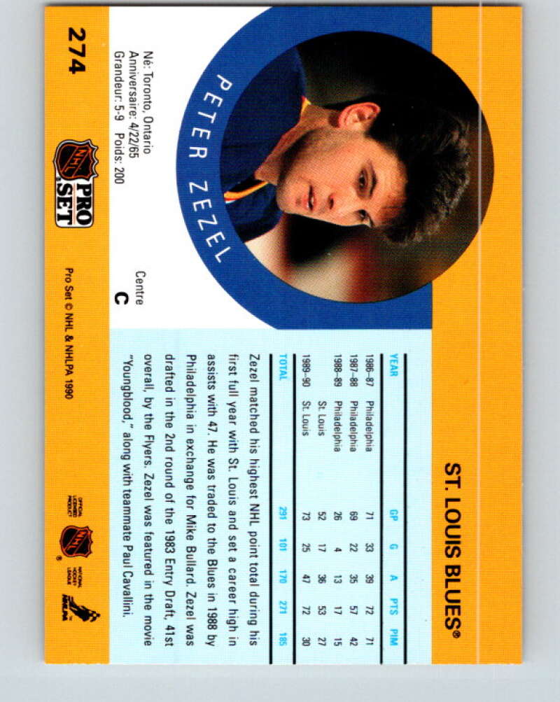 1990-91 Pro Set #274 Peter Zezel Mint St. Louis Blues