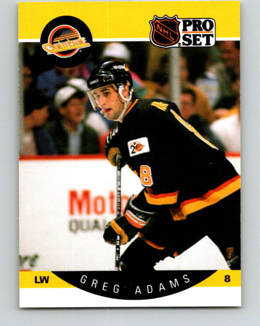 1990-91 Pro Set #291 Greg Adams Mint Vancouver Canucks