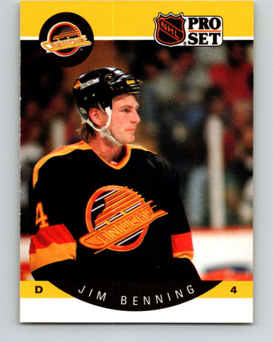1990-91 Pro Set #292 Jim Benning Mint Vancouver Canucks