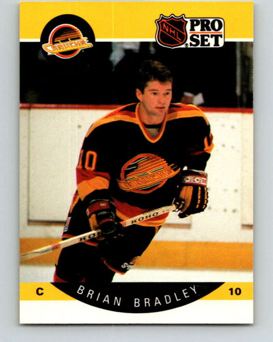 1990-91 Pro Set #294 Brian Bradley Mint Vancouver Canucks