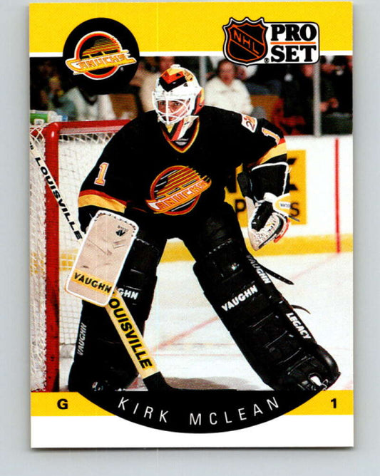 1990-91 Pro Set #302 Kirk McLean Mint Vancouver Canucks
