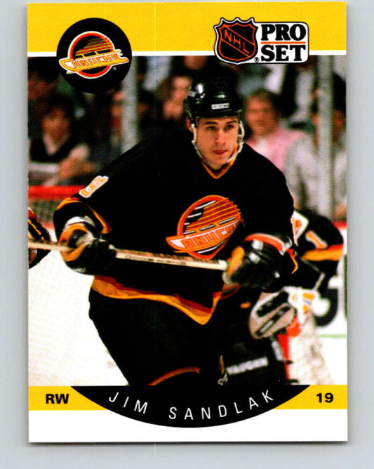 1990-91 Pro Set #305 Jim Sandlak Mint Vancouver Canucks