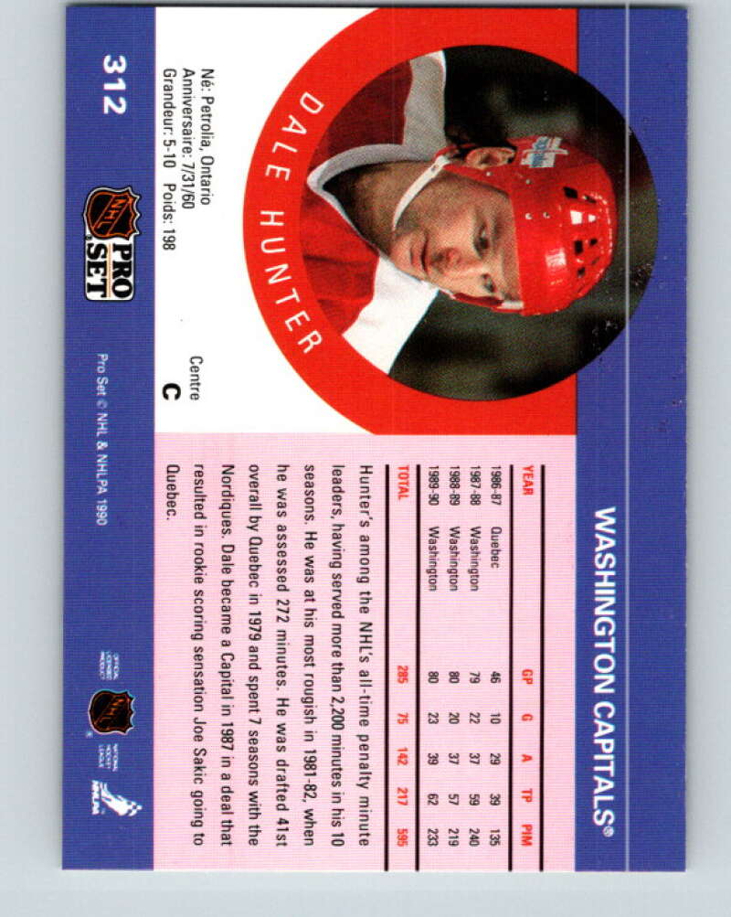 1990-91 Pro Set #312 Dale Hunter Mint Washington Capitals