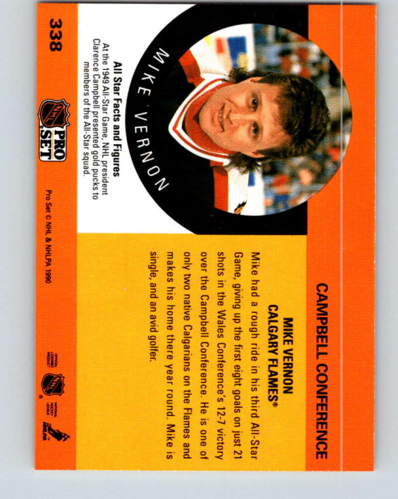 1990-91 Pro Set #338 Mike Vernon AS Mint Calgary Flames